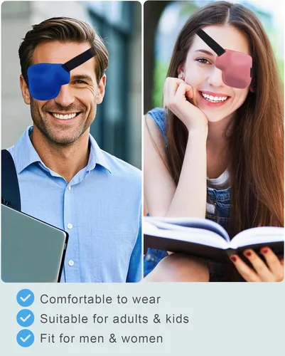 Miniatura 3 de Parches oculares para adultos y niños, 2 piezas 3D parche médico ajustable para ojo perezoso ambliopía estrabismo y después de cirugía para ojo Ojo