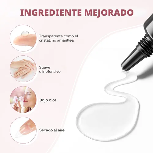 Miniatura 7 de UNA GELLA Pegamento de uñas súper fuerte de 0.07 onzas líquidas x 5 piezas para uñas a presión, puntas de uñas y uñas postizas transparentes, mini