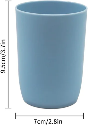 Miniatura 6 de Topsky Paquete de 4 vasos de baño – Vaso de plástico para cepillo de dientes – Vasos reutilizables – Vaso para enjuague bucal Color mixto 4 piezas