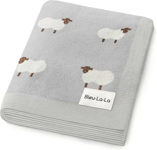 Miniatura 32 de Manta de punto para bebé, 100% algodón, suave, acogedora, para envolver cuna, manta de regalo para recién nacidos, bebés, niños pequeños, unisex 12