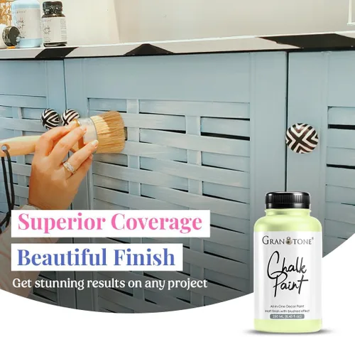 Miniatura 3 de GRANOTONE Pintura a la tiza para muebles Pintura acrílica a base de agua con acabado mate para madera, paredes, metal, vidrio, papel, lienzo