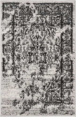 Miniatura 28 de SAFAVIEH Colección Adirondack Alfombra de Área - 4' Redonda, Marfil y Plata, Diseño Oriental Envejecido, No Desprende Pelusa y de Fácil Cuidado