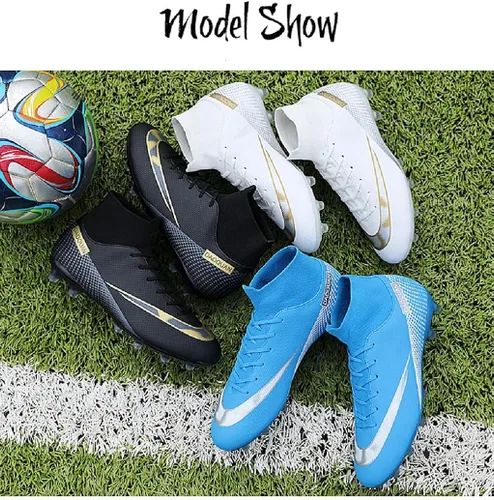 Miniatura 3 de World Student Games - Zapatos de entrenamiento de fútbol profesional con tacos altos transpirables para deportes al aire libre TFAG