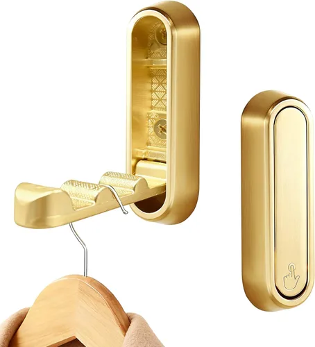 Miniatura 12 de Paquete de 4 ganchos plegables de pared, ganchos negros resistentes, ganchos plegables de aleación de zinc para colgar abrigos, sombreros, toallas