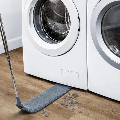 Miniatura 4 de Limpiador de polvo retráctil con poste de extensión, herramientas de limpieza con 3 paños de microfibra, plumero de mango largo extensible para Gris