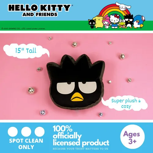 Miniatura 3 de Hello Kitty & Friends Badtz Maru Ropa de Cama Almohada Decorativa de Felpa Súper Suave, Talla Única, (Producto 100% Oficialmente Licenciado) por