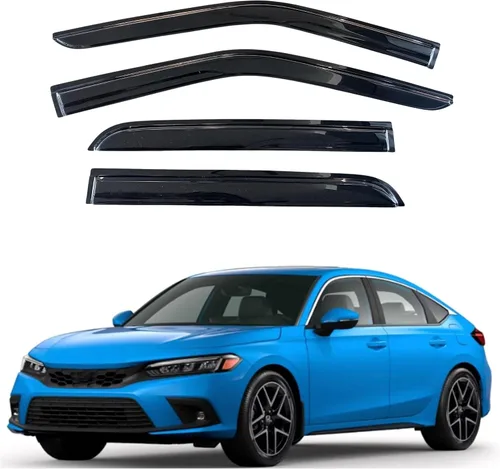 Miniatura 189 de KPY Visor de ventana compatible con Hyundai Tucson 2021-2025, 4 piezas de deflector de ventilación para ventana lateral, estilo Mugen, protector