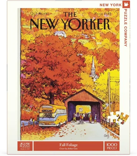 Miniatura 3 de New York Puzzle Company - Puente Cubierto de New Yorker - Rompecabezas de 1000 piezas para noches de juegos familiares por Arthur Getz