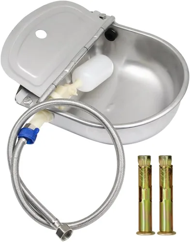 Comedero automático de agua con tubo para ganado, caballo, cabra, oveja, perro, animales, herramienta de ganado para mascotas de acero inoxidable