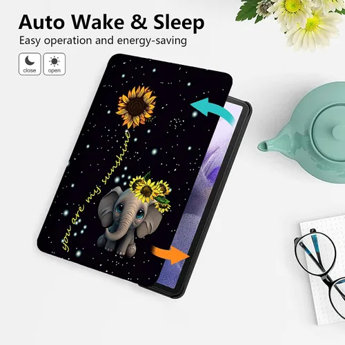 Miniatura 57 de Funda para tablet Fire 7 (12ª generación, versión 2022), delgada, a prueba de golpes, delgada, de piel sintética, con función de apagado/encendido