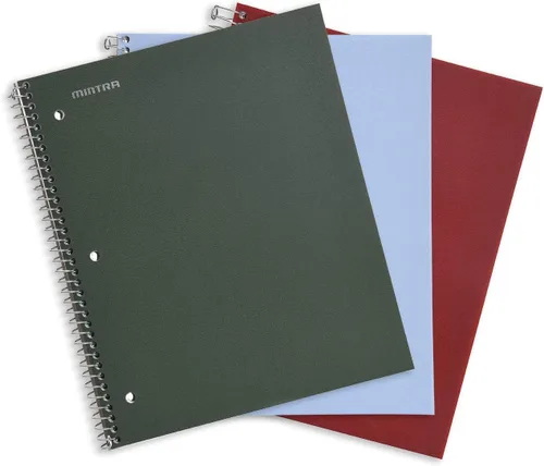 Miniatura 3 de Mintra Office Durable Spiral Notebook - 2 Subject (Junior Size 3pk (6.5in x 9.5in), Arctic Ice, Sun Yellow, Spring Pink)