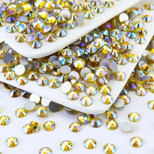 Miniatura 18 de 1440 piezas de diamantes de imitación SS20 de cristal de vidrio con parte posterior plana, gemas de cristal redondas de parte posterior plana