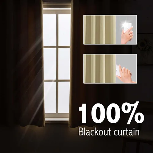 Miniatura 3 de Anytime Juego de 2 paneles de cortinas 100% opacas, con aislamiento térmico para dormitorio, paneles de sombreado completo