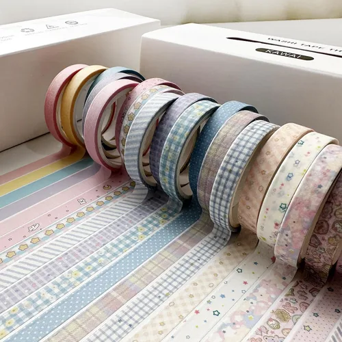 Miniatura 5 de Juego de 20 rollos de cinta washi vintage, diseño retro delgado, con patrones antiguos, cintas de enmascarar para artes, manualidades, diarios