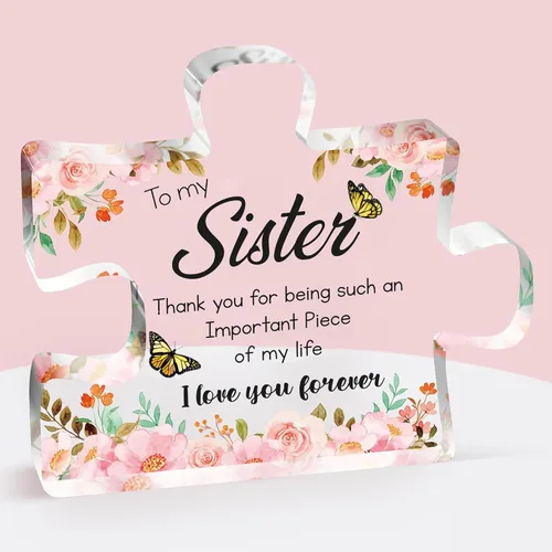 Miniatura 10 de VELENTI Regalos para Tía de Sobrina – Pieza de Rompecabezas de Bloque Acrílico Grabado – Lindo Regalo de Tía con Hermoso Dicho Pisapapeles