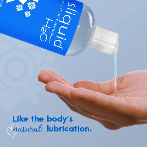 Miniatura 7 de Sliquid H2O Lubricante a base de agua, sin fragancia ni sabor, lubricante natural para mujeres, sin manchas, 8.5 onzas líquidas