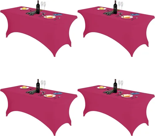 Miniatura 101 de FORLIFE - Funda de mesa de elastano, mantel ajustado de 4 pies para mesas rectangulares, funda elástica para patio, universal para bodas, banquetes