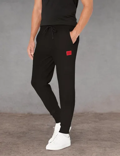 Miniatura 3 de HUGO Pantalones Deportivos de Jersey con Logo Cuadrado y Cordón para Hombre de Ajuste Regular