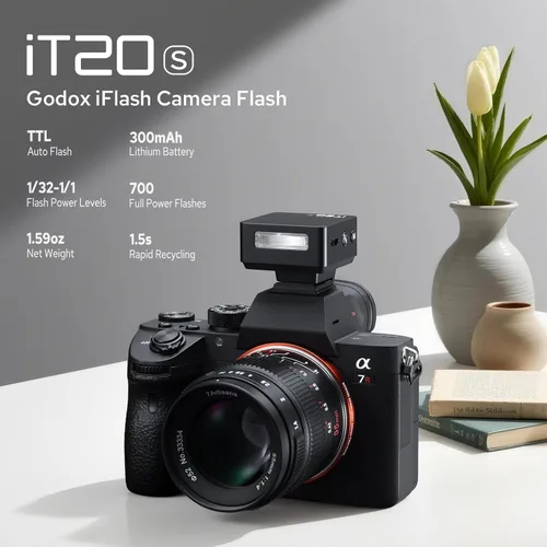 Miniatura 2 de Godox iT20 iT20-S Flash para Sony, Mini TTL Flash con Pantalla Intuitiva, Reciclaje de 1.5s, 700 Destellos de Potencia Completa, Carga USB-C