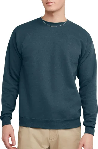 Hanes EcoSmart - Sudadera de vellón sin botones para hombre, mezcla de algodón, con cuello redondo, paquete de 1 o 2 unidades