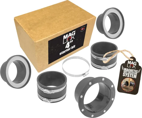 Fulton Woodworking Tools Kit de iniciación MagLink de 4 pulgadas, accesorios magnéticos de conexión rápida para colectores de polvo, mueve