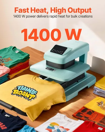 Miniatura 7 de Máquina de presión de calor automática VEVOR, 15 x 15 pulgadas, máquina de estampado para playeras con liberación automática y presión ajustable