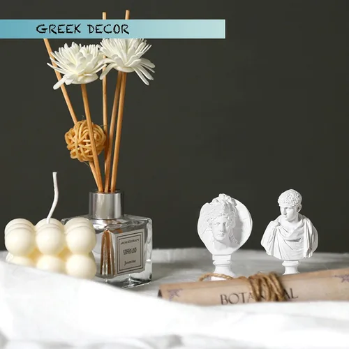 Miniatura 6 de LAGOM HOUSE Juego de 10 estatuas griegas de busto y esculturas de busto griego, decoración de resina romana, mini figura de mitología griega, busto