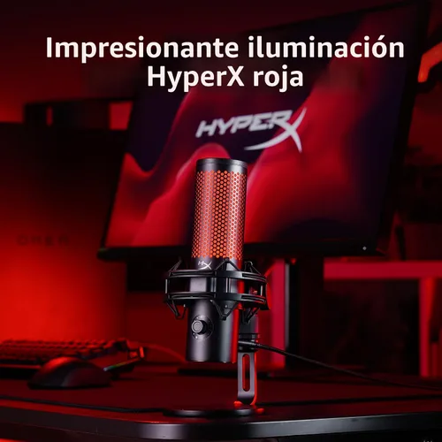 Miniatura 7 de HyperX QuadCast 2 - Micrófono USB para juegos, transmisión y podcasting, con controles integrados, iluminación LED, soporte de choque extraíble, PC