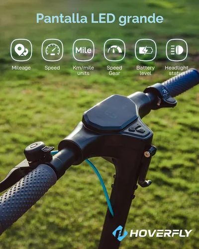 Miniatura 6 de HOVERFLY X1/X3/X5 Electric Scooter for Adults, Anti Flat 8.5"/10'' Solid Tire, Max 10/18/25 Miles Range and 15.5/20Mph Speed Power by 250W/500W Negro