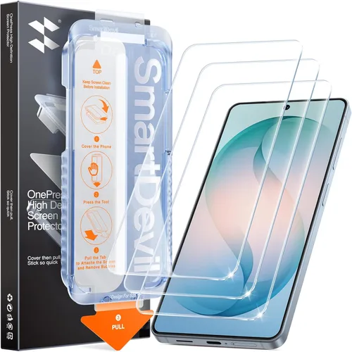 Miniatura 12 de SMARTDEVIL Paquete de 3 protectores de pantalla para Samsung Galaxy S24, compatible con lector de huellas dactilares, instalación rápida y fácil