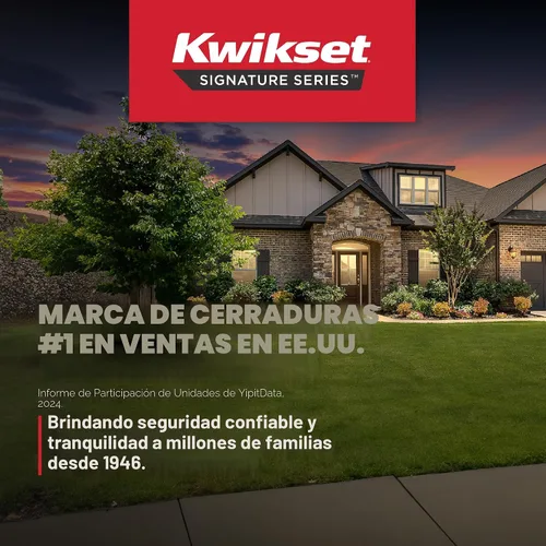Miniatura 9 de Kwikset Pismo - Pomo de entrada con cerradura y llave, manija segura con llave exterior, entrada principal y dormitorio, negro mate, seguridad