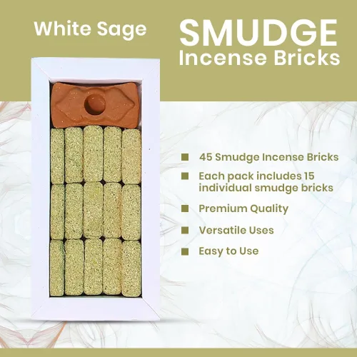 Miniatura 5 de Smudge - Juego de 45 ladrillos de incienso, Palo Santo, salvia blanca, sandalias Oudh para limpieza de energía negativa y protección, aromaterapia