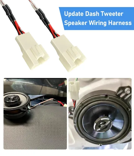 Miniatura 7 de Actualización del adaptador de conector de arnés de cableado de altavoz de tweeter para tablero de automóvil para Toyota 2007-2021 Tundra 2003-2020