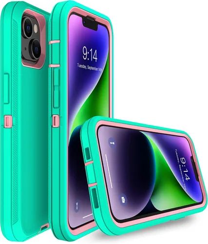 Miniatura 3 de MXX Funda para iPhone 13, con protector de pantalla de vidrio templado, protector de lente de cámara de 3 capas de alta resistencia, a prueba