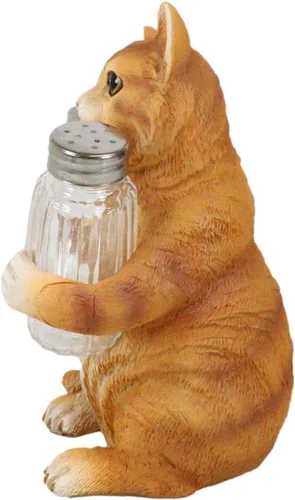 Miniatura 4 de Ebros Gift Gatito felino peludo de cristal para salero y pimentero, figura de 8.25 pulgadas de alto, loco para gatos, gatito, decoración de mascotas
