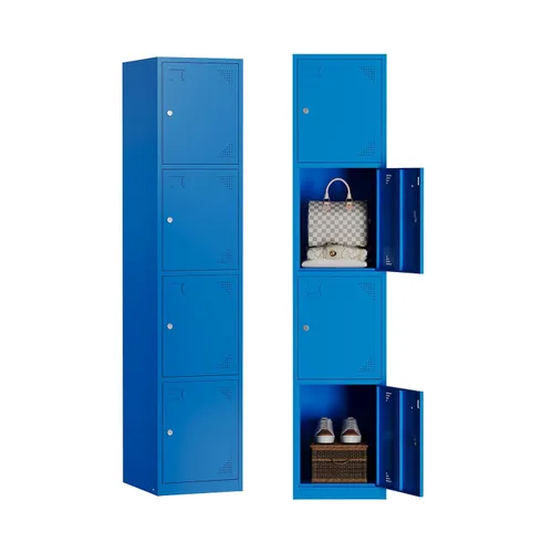 Miniatura 12 de Yizosh Armario de metal con 1 puerta, armarios altos de acero para empleados, armarios de almacenamiento de casilleros de 71 pulgadas para escuela