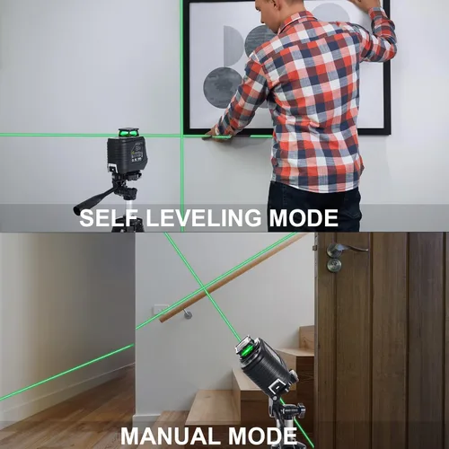 Miniatura 2 de Firecore - Nivel láser con trípode, nivel láser autonivelante de 360° con modo de pulso, 3 niveles de brillo, herramienta niveladora láser de línea