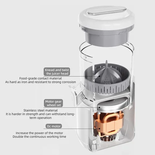 Miniatura 8 de Máquina exprimidora de prensa en frío para un alto rendimiento de jugo, exprimidor de masticación lenta, fácil de limpiar, máquina extractora de Rojo