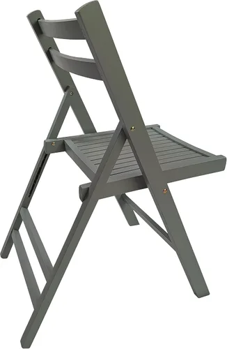 Miniatura 5 de HomVent Juego de 4 sillas plegables de madera con rejillas, totalmente montadas, sillas plegables para eventos, silla de boda, asiento de listones