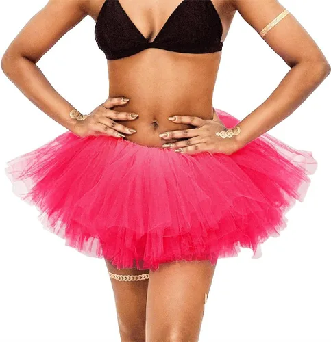 Miniatura 46 de REETAN Falda tutú de ballet de 6 capas de tul corto tutús para mujer