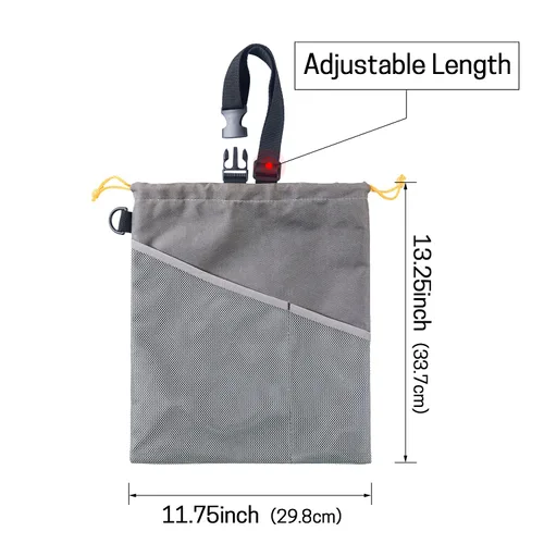 Miniatura 4 de GNEGNI 2 botes de basura para automóvil, bolsa de basura colgante para automóvil con forro impermeable a prueba de fugas Gris