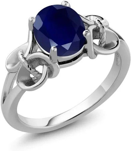 Gem Stone King Anillo de compromiso ovalado con piedra natal para mujer, plata de ley 925, ovalado de 0.354 x 0.276 in, anillo de compromiso de