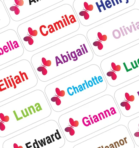 Miniatura 10 de Etiquetas de Nombre Personalizadas para Niños – 60 Etiquetas Impermeables de Pelar y Pegar para Ropa, Cajas de Almuerzo, Botellas de Agua, Bolsas