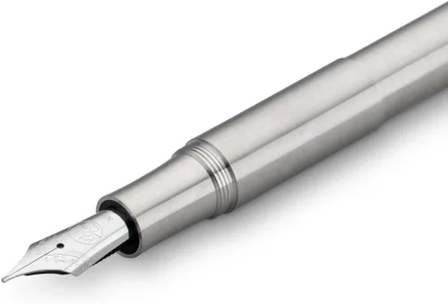 Miniatura 3 de Kaweco SPFM-SS - Pluma estilográfica, media, punta media, acero inoxidable, tipo compatible, importado genuino