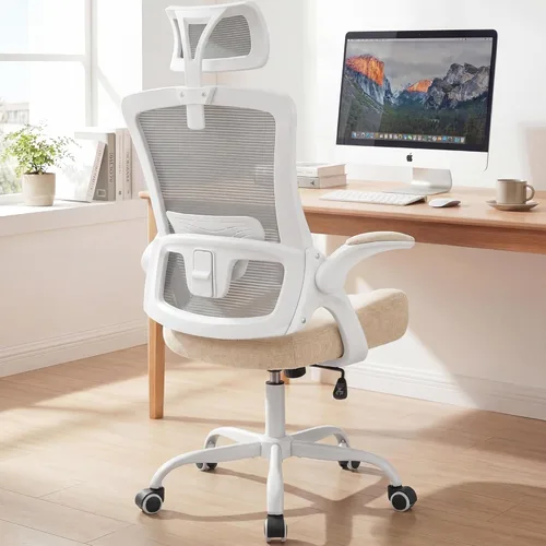 Miniatura 8 de NEO CHAIR Silla de oficina con respaldo alto, silla de malla, cómodo asiento de computadora para juegos con reposacabezas ergonómico ajustable, 2.