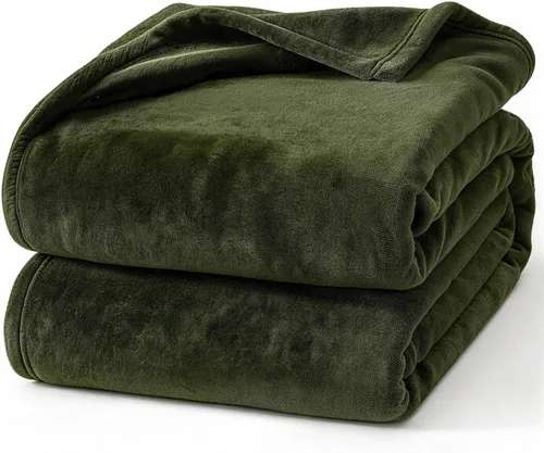 Miniatura 48 de Hansleep Manta de forro polar para sofá beige, súper suave manta de franela esponjosa y acogedora para todas las estaciones, beige, manta de 50x60