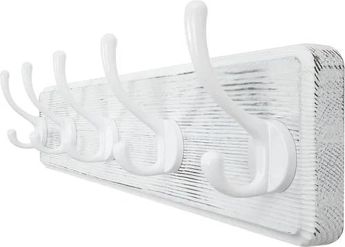 Miniatura 21 de WEBI Perchero de Abrigo Montado en Pared, Ganchos de Abrigo Montados en Pared, 16" de Agujero a Agujero, Colgador de Abrigo de Pared, Riel de Madera