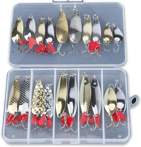 Miniatura 8 de DONQL Spoon Fishing Lures, Metal Fishing Spoon Lures Hard Baits Saltwater Fishing Lures Spinner Baits Fish Treble Hooks Tackle Salmon Bass