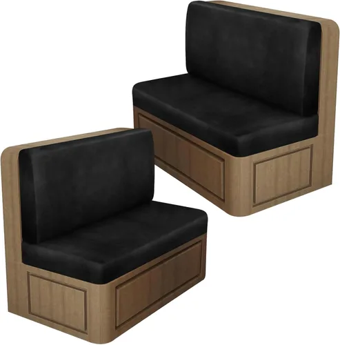 Miniatura 16 de ANARACHON Fundas de cojín elásticas con aspecto de cuero para caravana, fundas de cojín para asiento de cabina de caravana