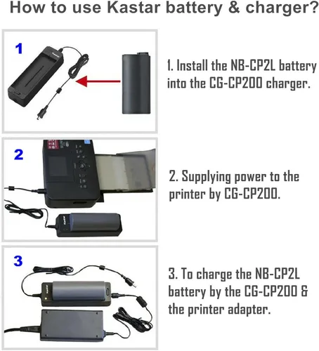 Miniatura 3 de Kastar Cargador CG-CP200 para baterías Canon: NB-CP1L, NB-CP2L, NB-CP2LH